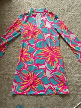 MAHI GOLD Pink, Aqua & Yellow Printed V-Neck Top